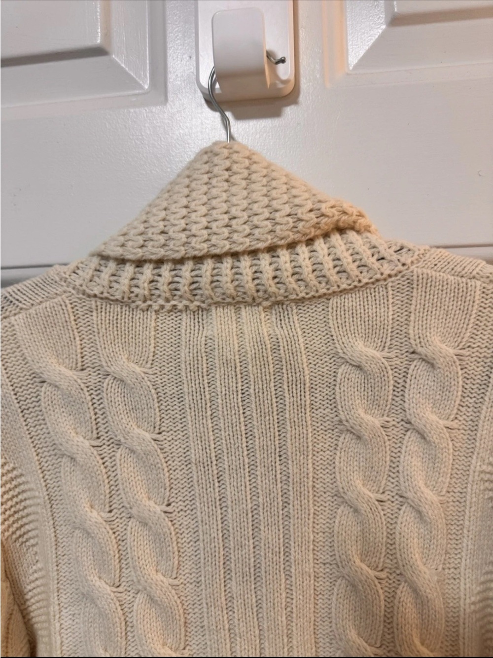 Spier & Mackay Cream Chunky Cable Knit Cardigan Wool Size Medium Men NWT - Picture 10 of 12